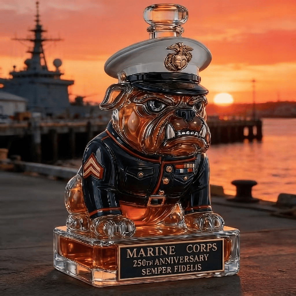 đşđ¸ Marine Corps Devil Dog 250th Anniversary Whiskey Bottle