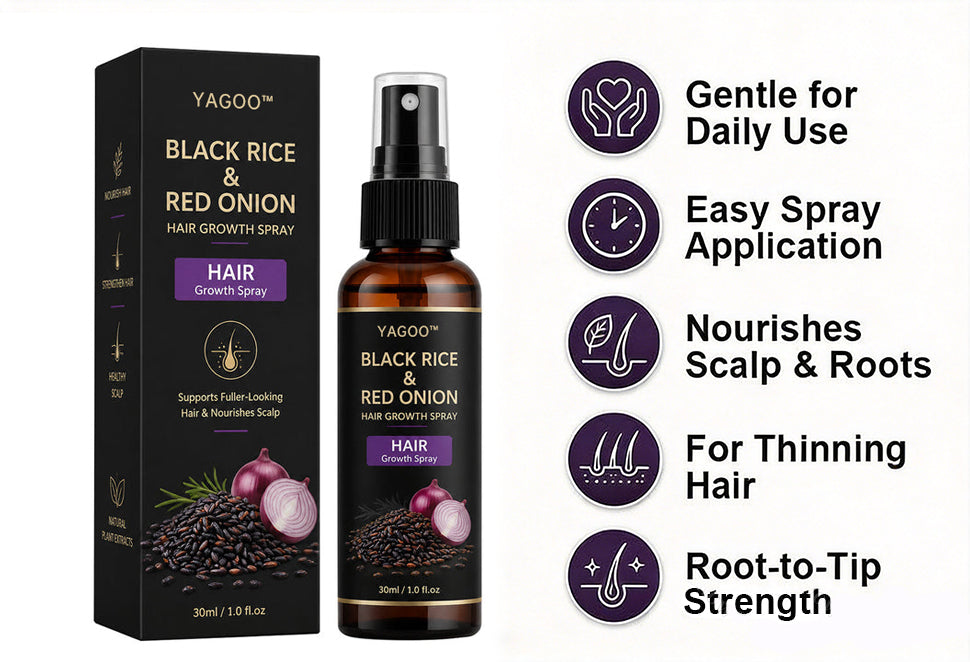 đĽYagoo⢠Black Rice & Red Onion Hair Growth Spray