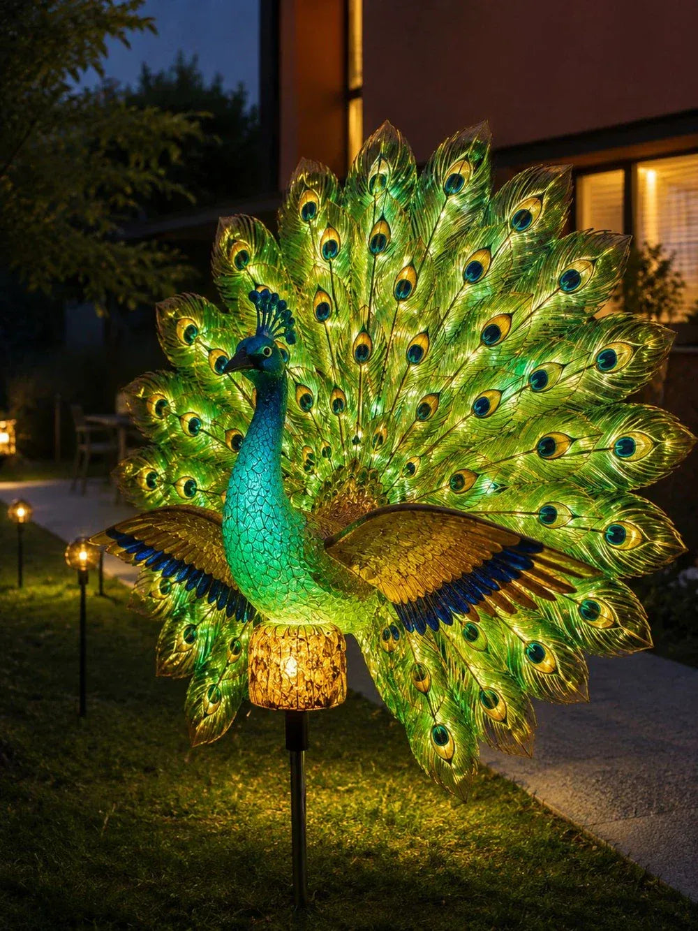 â Last Day 58% OFF đŚ Animated Solar Peacock Garden Sculpture