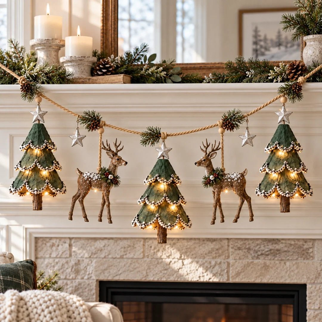 ⏰ LAST DAY 49% OFF - 🦌 Lighted Woodland Christmas Garland