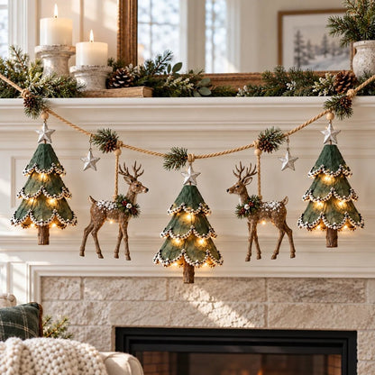 ⏰ LAST DAY 49% OFF - 🦌 Lighted Woodland Christmas Garland