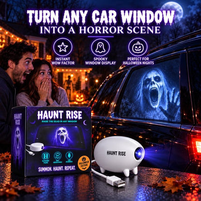 👿 Halloween Window Projector — Spooky Films, USB Powered Holiday Decor