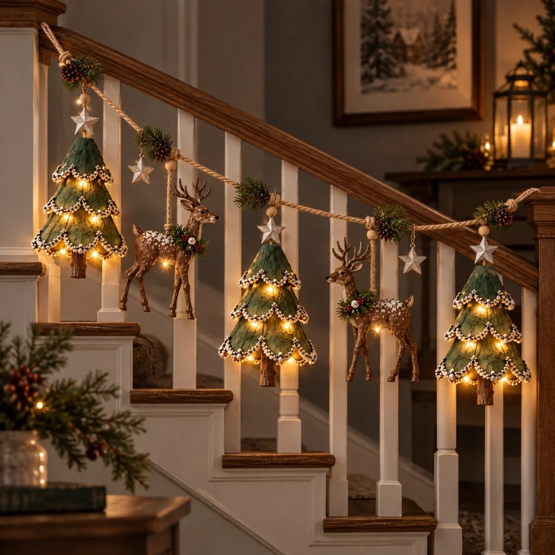 ⏰ LAST DAY 49% OFF - 🦌 Lighted Woodland Christmas Garland