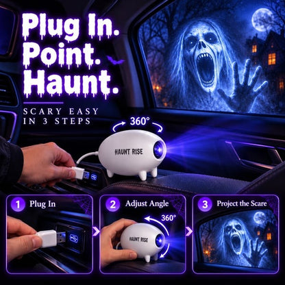 👿 Halloween Window Projector — Spooky Films, USB Powered Holiday Decor