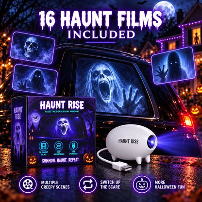 👿 Halloween Window Projector — Spooky Films, USB Powered Holiday Decor