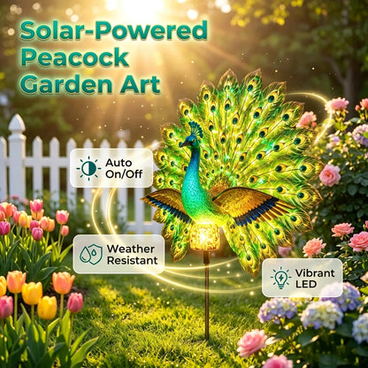 ☀ Last Day 58% OFF 🦚 Animated Solar Peacock Garden Sculpture
