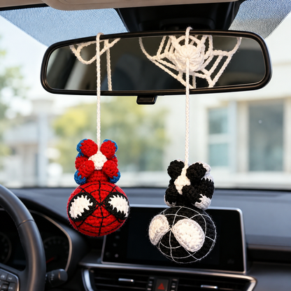 🕷🕸Handmade Crochet Superhero Car Hanging Ornament
