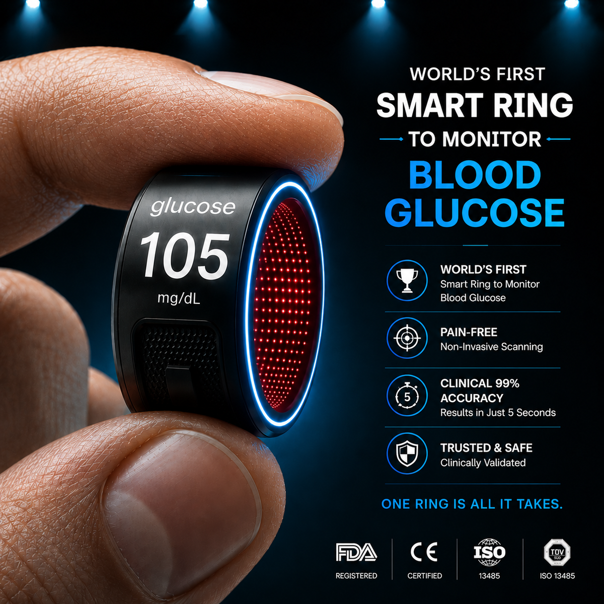 🎉 80% OFF Launch Offer🔥G1 Non-Invasive Smart Ring