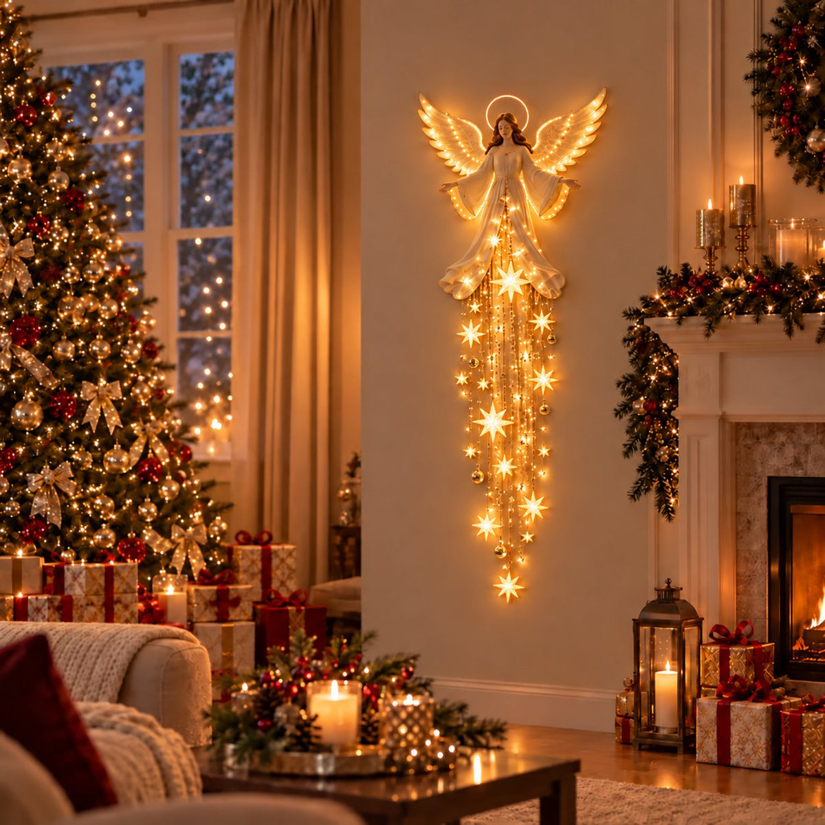 ✨Last Day 50% OFF✨ Angel Blessing Starfall Wall LightTM – Heavenly Christmas Wall Decor(84*20cm)