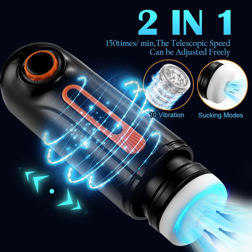 💥LAST DAY 60% OFF:[Confidential delivery]10 Thrusting 10 Vibrating 3 Sucking Heating Male Masturbator