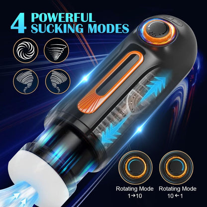 💥LAST DAY 60% OFF:[Confidential delivery]10 Thrusting 10 Vibrating 3 Sucking Heating Male Masturbator