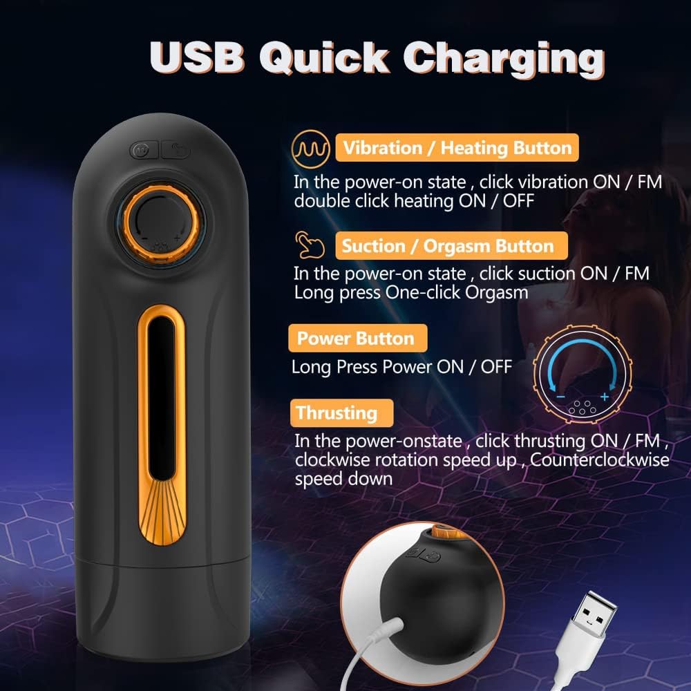 💥LAST DAY 60% OFF:[Confidential delivery]10 Thrusting 10 Vibrating 3 Sucking Heating Male Masturbator
