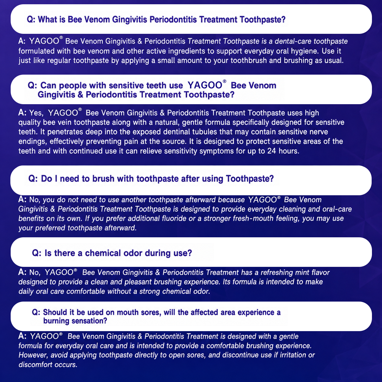 Yagoo® VioCore Bee Venom Gingivitis & Periodontitis Treatment Toothpaste