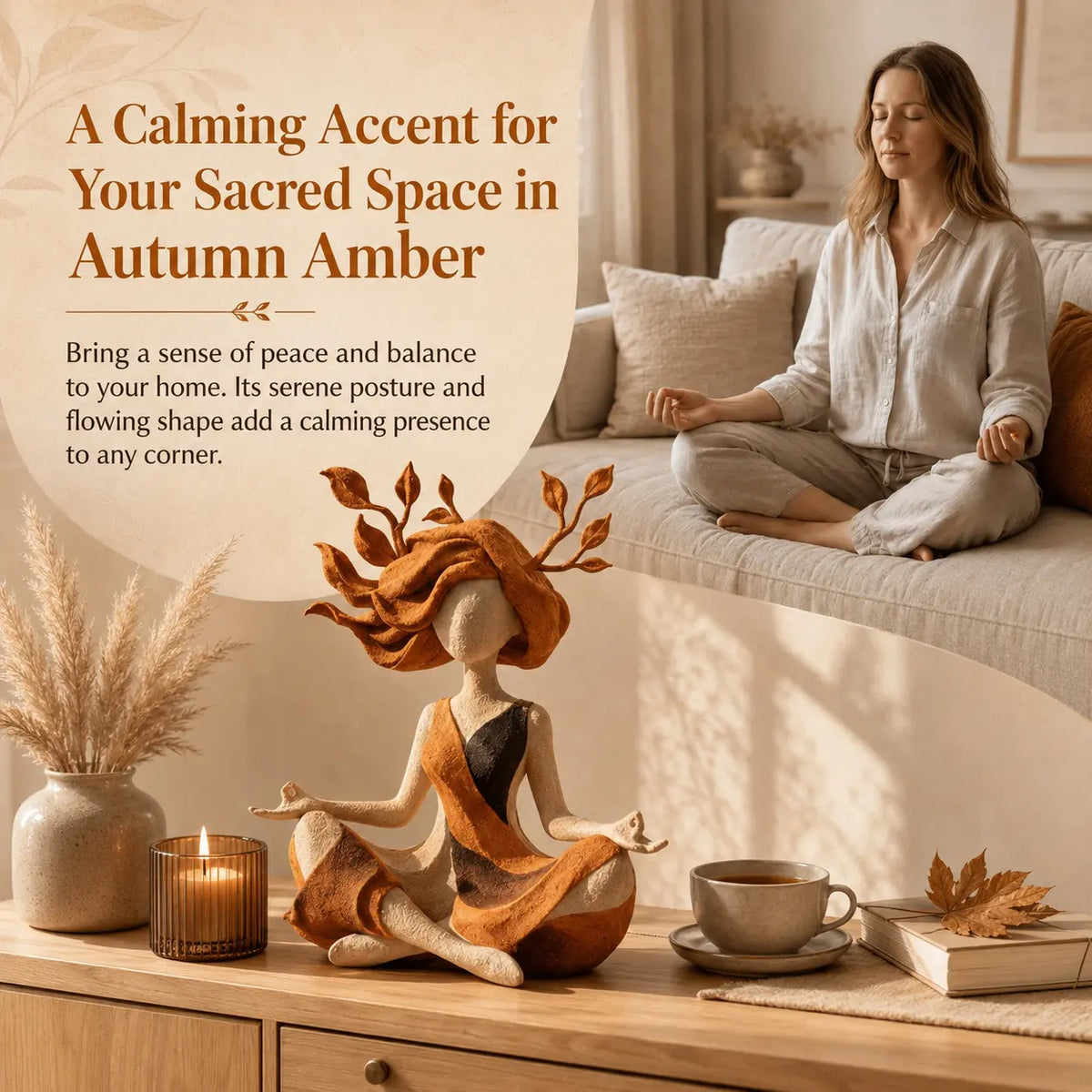 🌙 Inner Harmony Goddess Sculptural Figurine – Calming Home Decor & Meaningful Gift