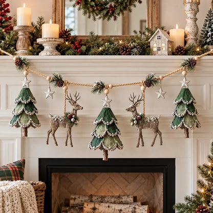 ⏰ LAST DAY 49% OFF - 🦌 Lighted Woodland Christmas Garland