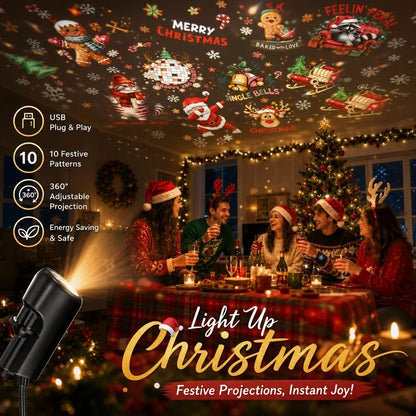 ✨Plug-&-Play HD Christmas Projector – 6 or 10 Festive Scenes