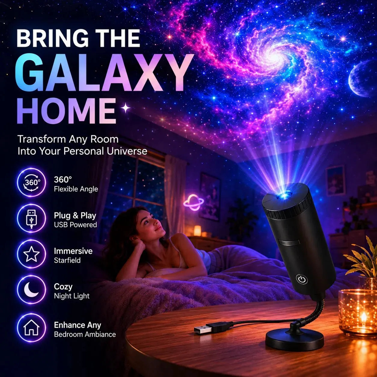 ✨Plug-&-Play HD Christmas Projector – 6 or 10 Festive Scenes