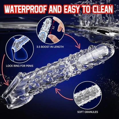 Vibrating Crystal Sleeve Fit  All Men
