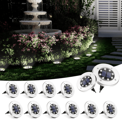 8-LED Solar Garden Light – IP65 Waterproof, Auto Sensor, Wireless