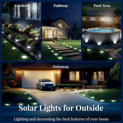 8-LED Solar Garden Light – IP65 Waterproof, Auto Sensor, Wireless