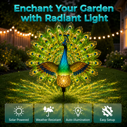 ☀ Last Day 58% OFF 🦚 Animated Solar Peacock Garden Sculpture