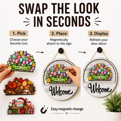 🔥LIMITED-TIME 50% OFF — 16 Pcs Interchangeable Welcome Sign for Front Door
