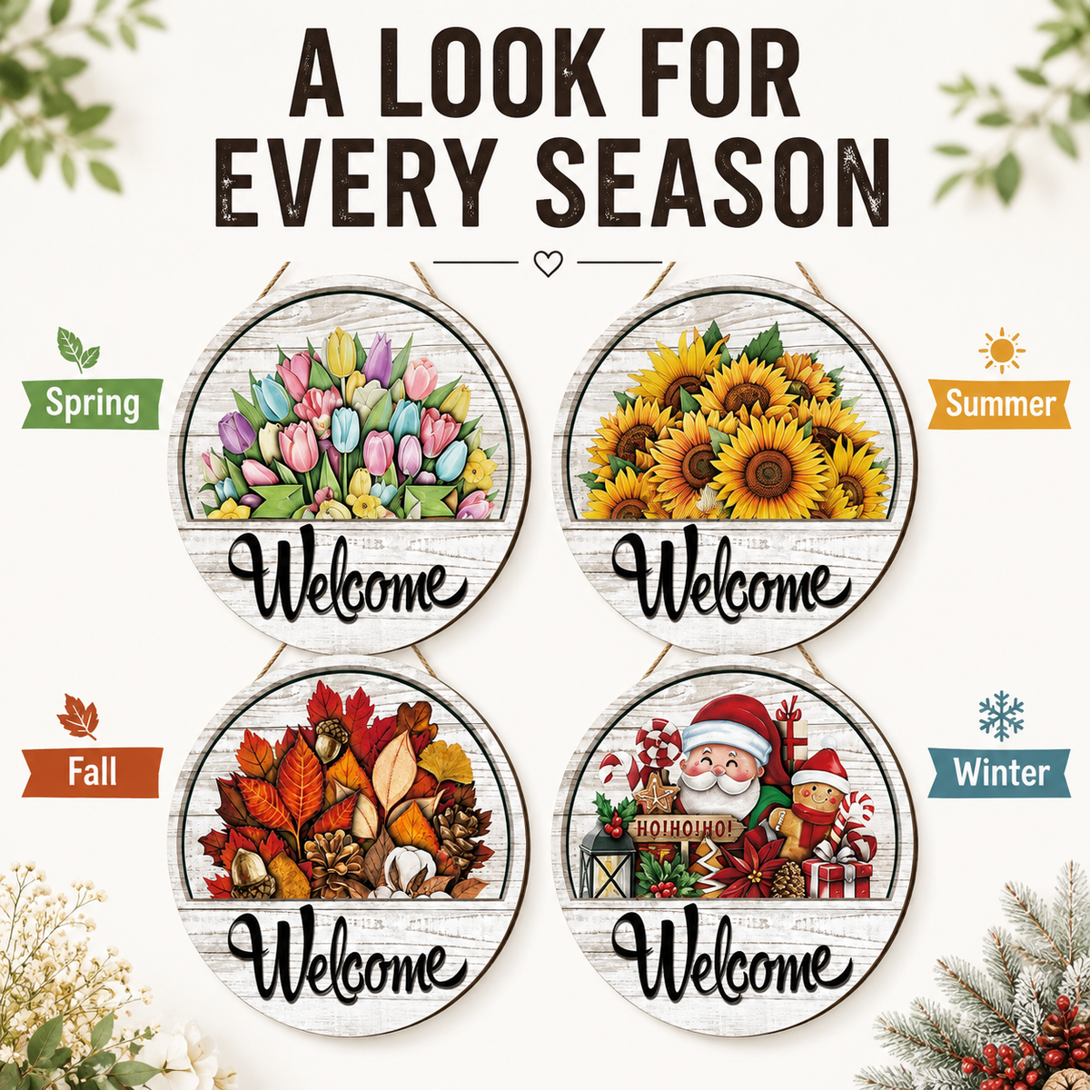 🔥LIMITED-TIME 50% OFF — 16 Pcs Interchangeable Welcome Sign for Front Door