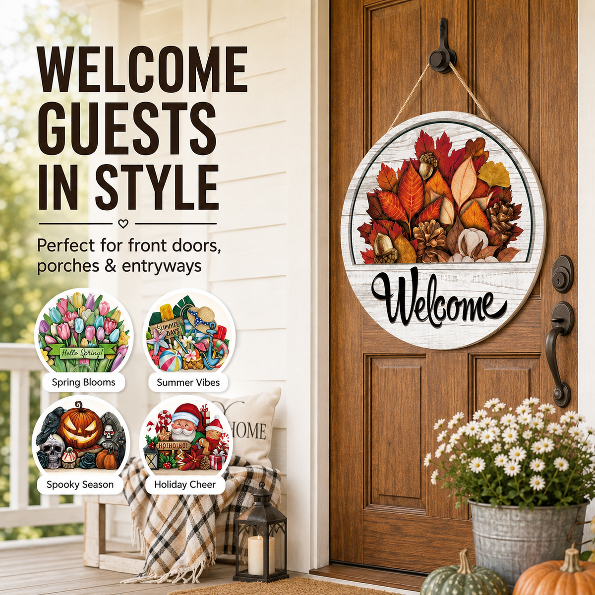 🔥LIMITED-TIME 50% OFF — 16 Pcs Interchangeable Welcome Sign for Front Door