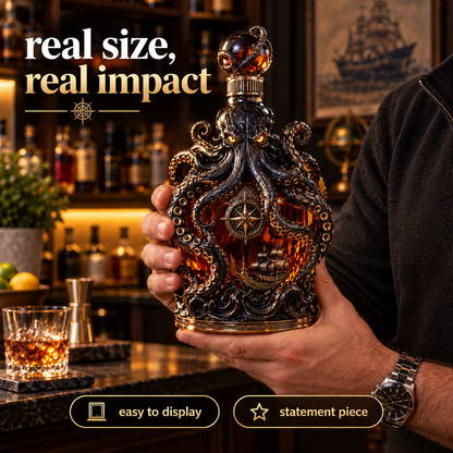 🐙Tiworld Voyage Octopus Whiskey Decanter | Gothic Nautical Bar Centerpiece