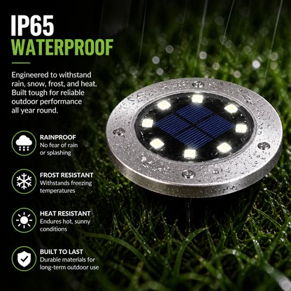 8-LED Solar Garden Light – IP65 Waterproof, Auto Sensor, Wireless
