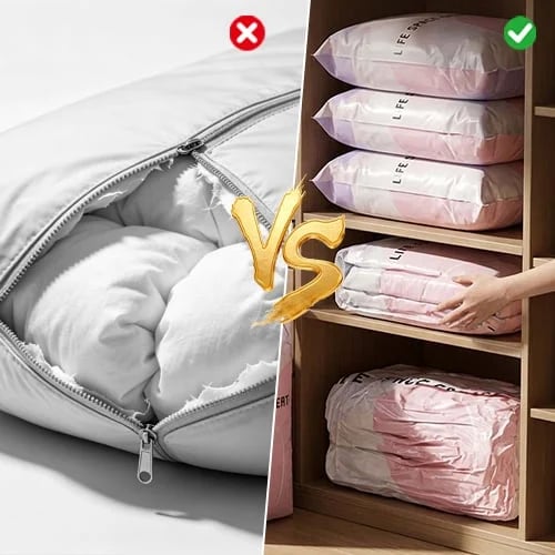 From Closet Nightmare to 3X More Space — In Under 30 Seconds. No Pump Required.