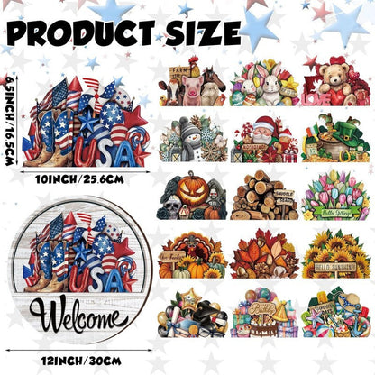 🔥LIMITED-TIME 50% OFF — 16 Pcs Interchangeable Welcome Sign for Front Door