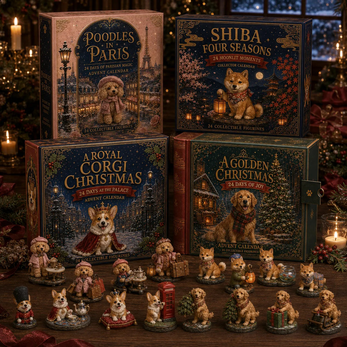 ⏰Limited Stock 49% OFF🔥🎄CHRISTMAS KICKOFF 40% OFF – 2026 Advent Calendar Blind Box Collection | Christmas Gifts for Parisian Poodle, Moonlit Shiba, Golden Noël & Royal Corgi Lovers