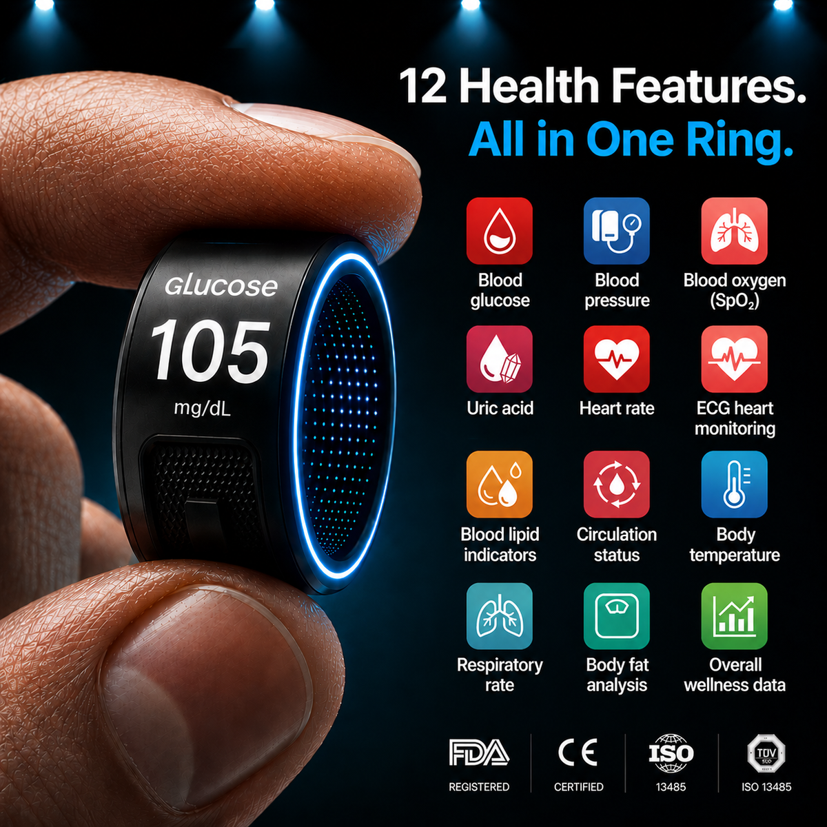 🎉 80% OFF Launch Offer🔥G1 Non-Invasive Smart Ring