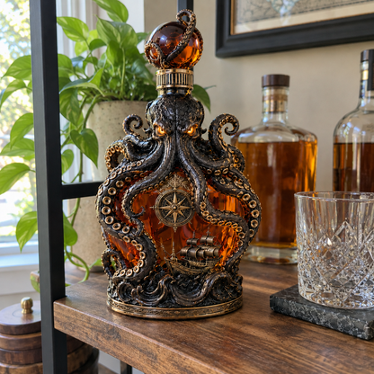 🐙Tiworld Voyage Octopus Whiskey Decanter | Gothic Nautical Bar Centerpiece