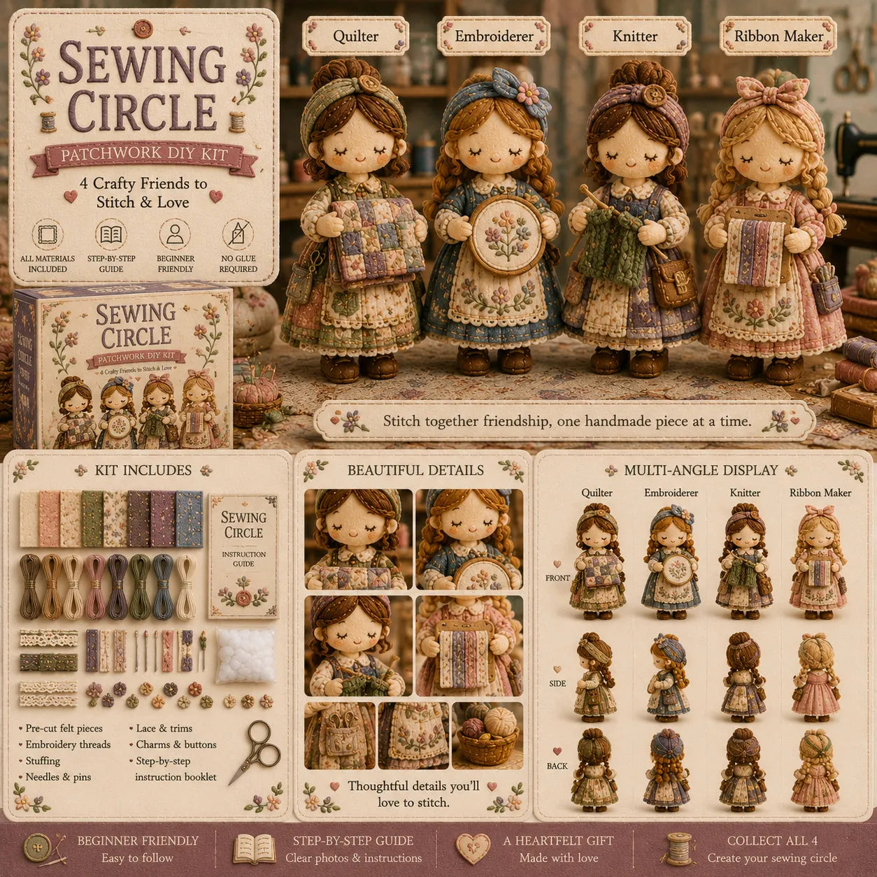 🎁Last Day:49% OFF🧵 Tiny Worlds Collection – Patchwork DIY Kit Series