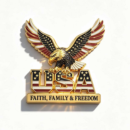 🇺🇸250th Anniversary 50% OFF - ★USA Faith, Family & Freedom★ Metal Emblem