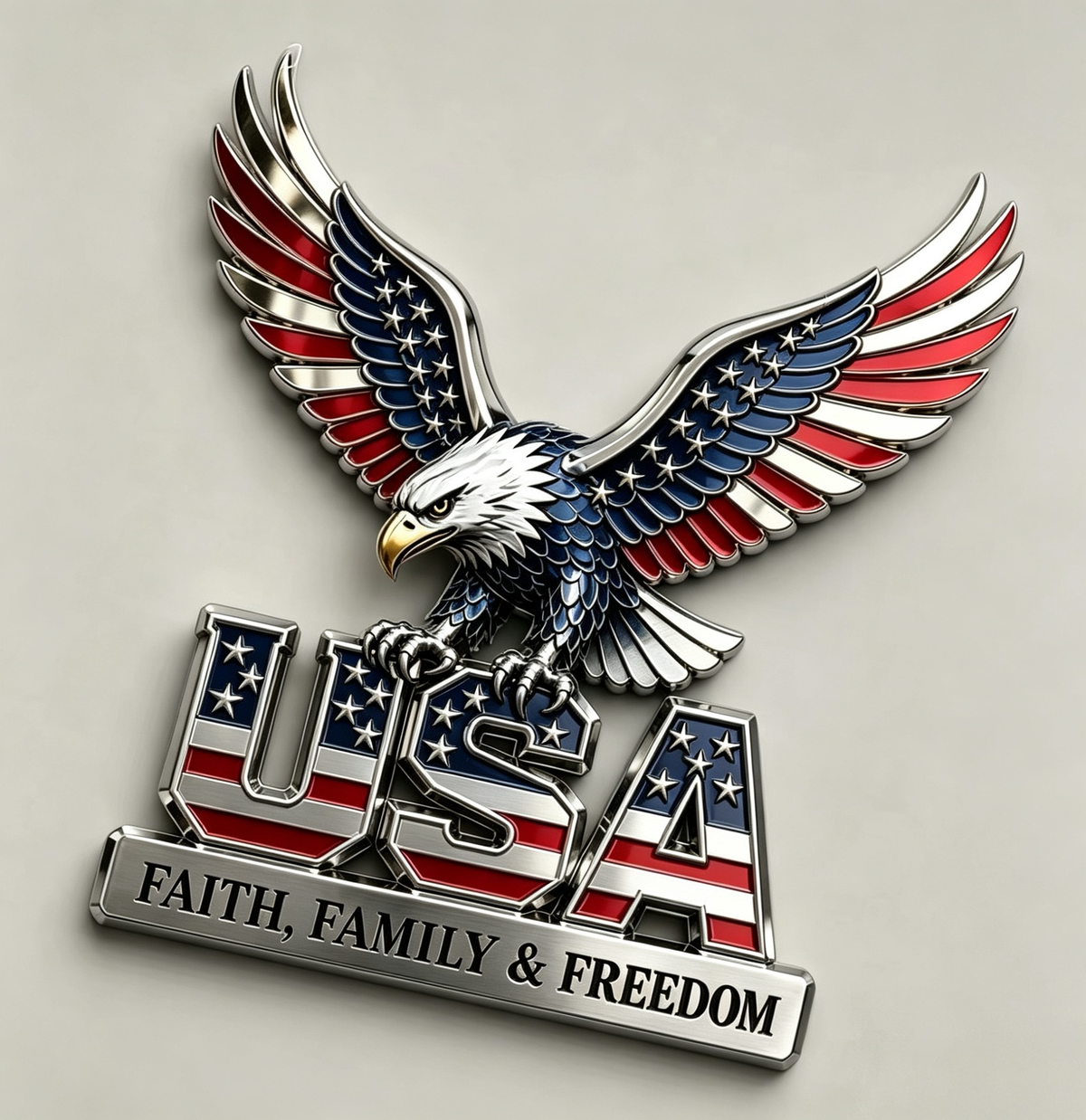 🇺🇸250th Anniversary 50% OFF - ★USA Faith, Family & Freedom★ Metal Emblem