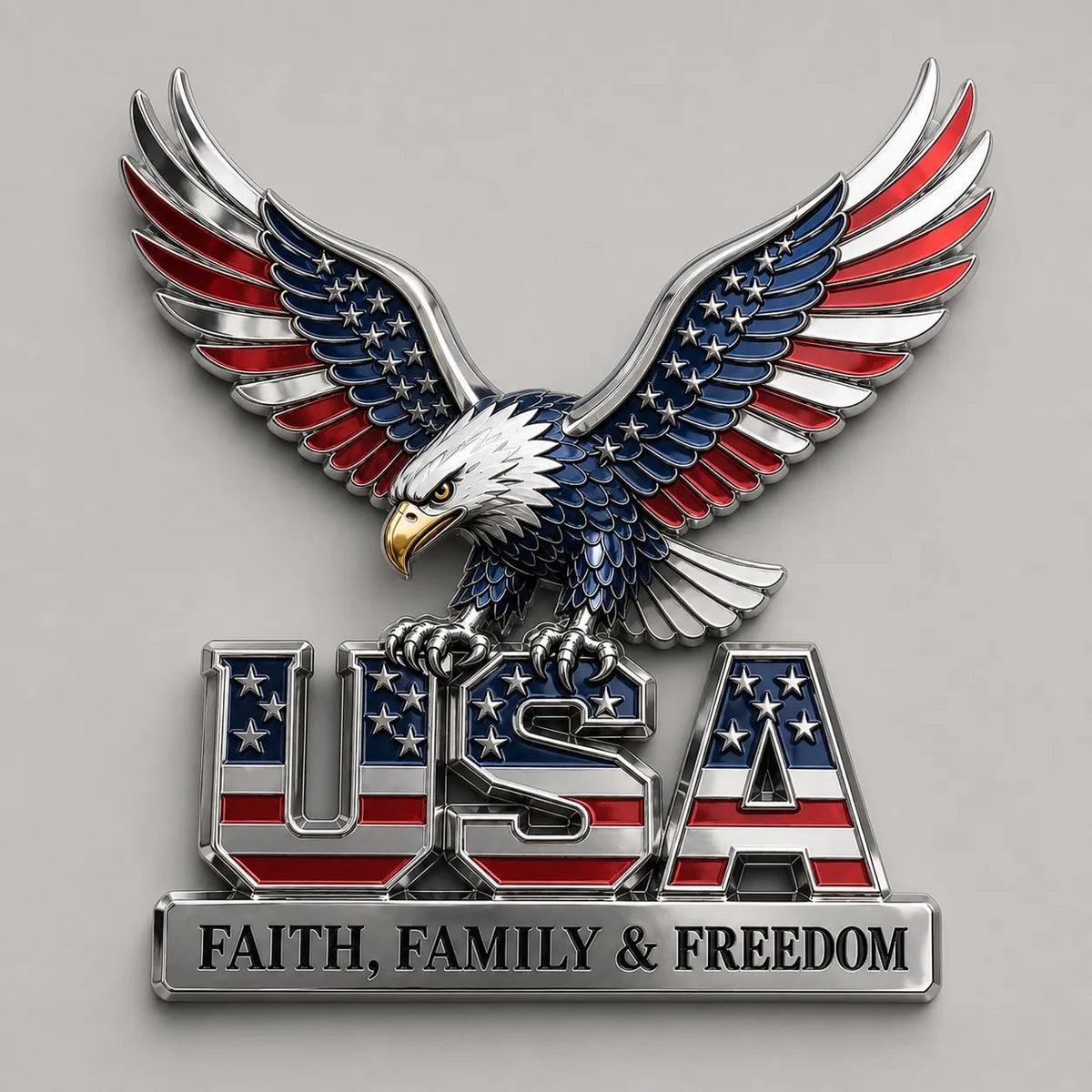 🇺🇸250th Anniversary 50% OFF - ★USA Faith, Family & Freedom★ Metal Emblem