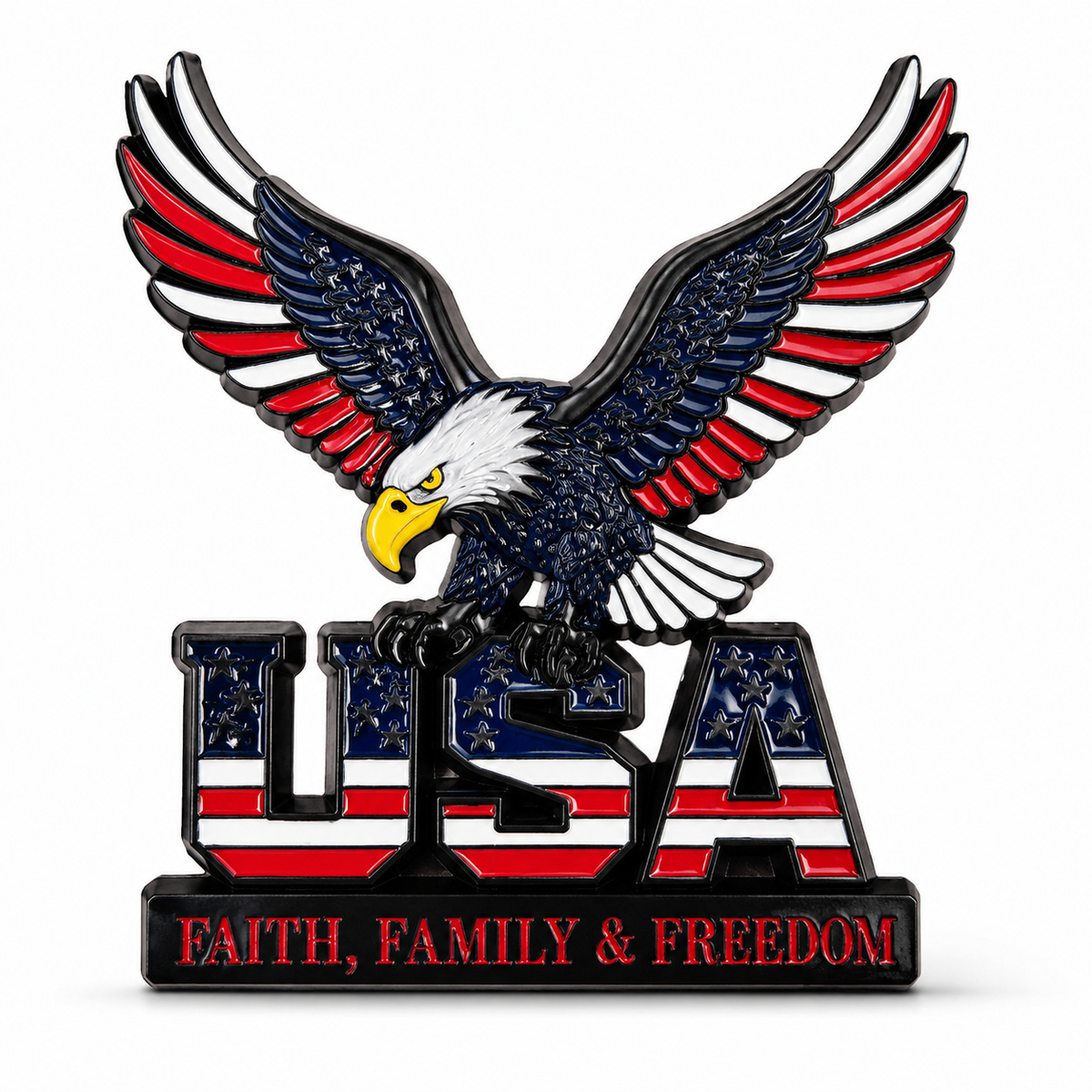 🇺🇸250th Anniversary 50% OFF - ★USA Faith, Family & Freedom★ Metal Emblem