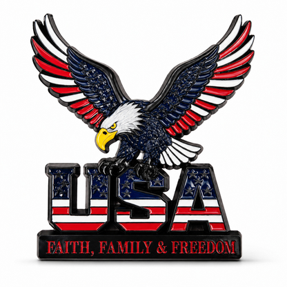 🇺🇸250th Anniversary 50% OFF - ★USA Faith, Family & Freedom★ Metal Emblem
