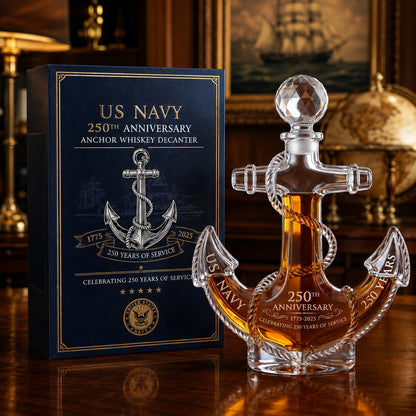 ⚓️ US Navy 250th Anniversary Anchor Whiskey Decanter🔥