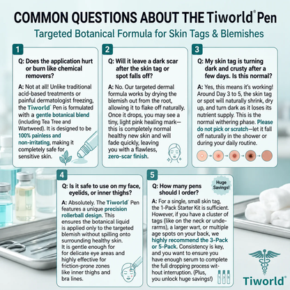 FDA Registered Facility | Tiworld® 7-Day Skin Tag & Spot Eraser Painless & Scar-Free Advanced Imperfection Removal Rollerball Pen