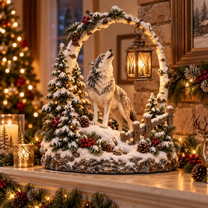 🐮 Highland Cow Christmas Woodland Lantern Decor 🎄 – Rustic Lighted Farmhouse Winter Tabletop Decoration 🎁