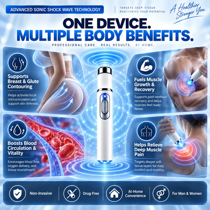 🔥ULTRASONIC SHOCK WAVE BODY THERAPY MASSAGER——Enhances bust and lifts buttocks. Fuel Muscle Growth.Boost Circulation. Relieve Pain.