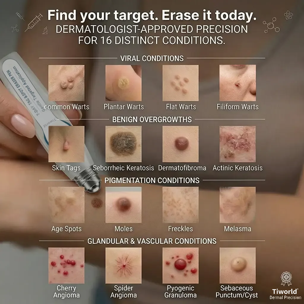 FDA Registered Facility | Tiworld® 7-Day Skin Tag & Spot Eraser Painless & Scar-Free Advanced Imperfection Removal Rollerball Pen